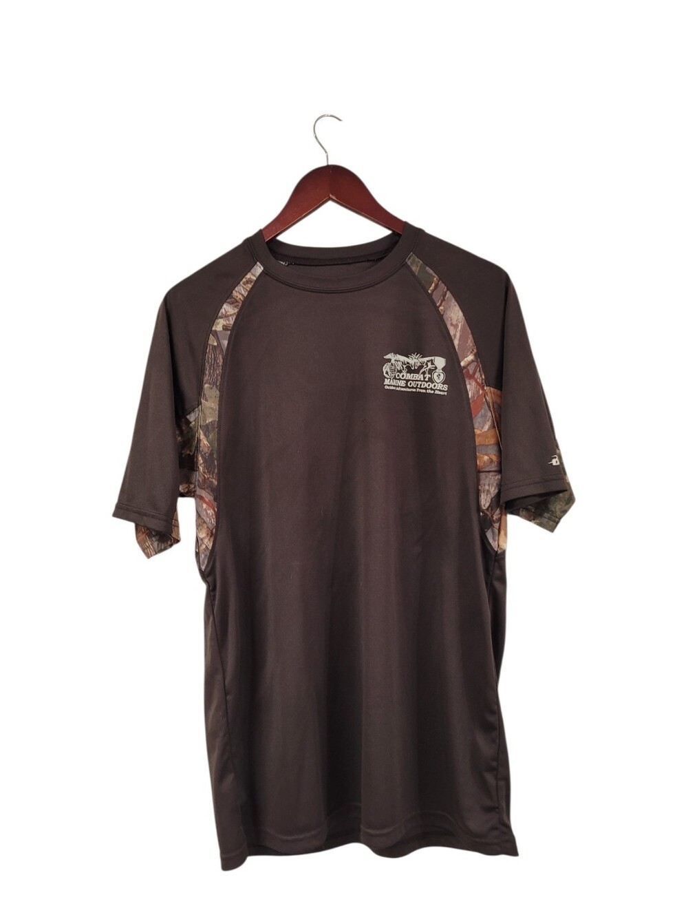 Badger Sport Combat Marine Camo Outdoor Shirt Size Large Camo Performance Tee